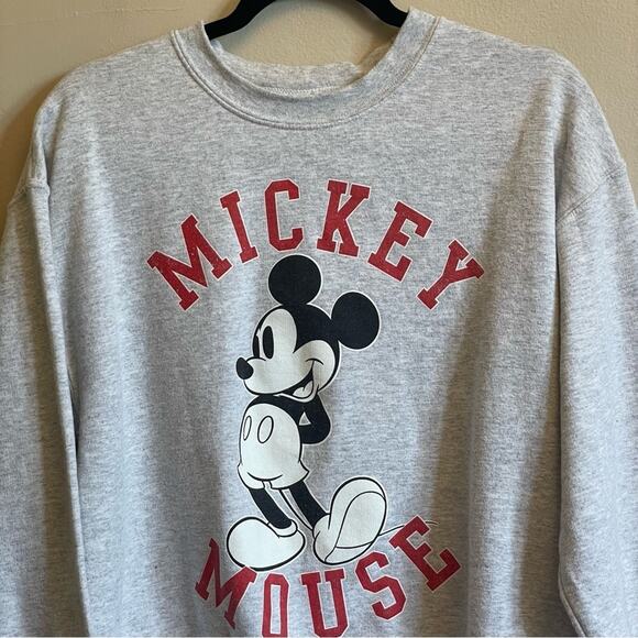Disney M gray pullover sweatshirt black fandom preppy steamboat classic Mickey - Picture 2 of 7
